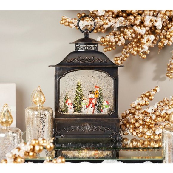 SNOWMAN FAMILY GLITTER LANTERN main image 0